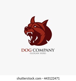 Dog Head Design logo template vector illustration. flat style design