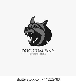 Dog Head Design logo template vector illustration. flat style design