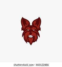 Dog Head Design logo template vector illustration. flat style design