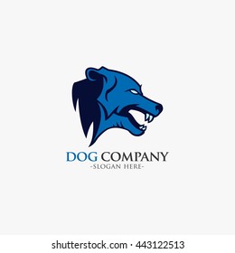 Dog Head Design logo template vector illustration. flat style design