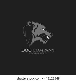 Dog Head Design logo template vector illustration. flat style design