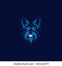 Dog Head Design logo template vector illustration. flat style design