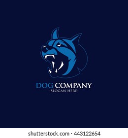 Dog Head Design logo template vector illustration. flat style design