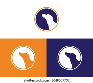 dog head design logo vector