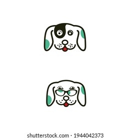 dog head design with two faces