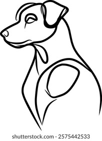 Dog head design vector illustration. dog outline for logo template