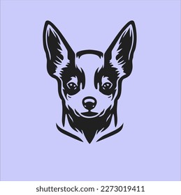 Dog head design vector on purple background. Dog animal icon vector illustration.