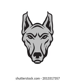 Dog head drawing. Creative illustration.
