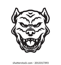 Dog head drawing. Creative illustration.