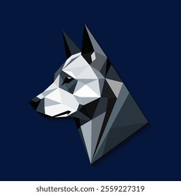 dog head driangular geometric  shape