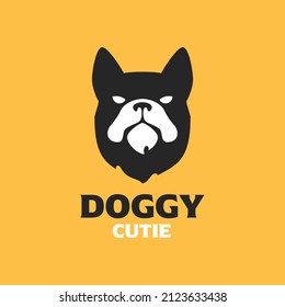 Dog head Emblem, mascot head silhouette, sport logotype. Template for business or t-shirt design. Vector