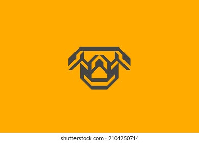 Dog head or face with glasses unique logo design