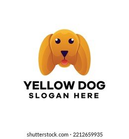 Diseño del logotipo de degradado de cabeza de perro