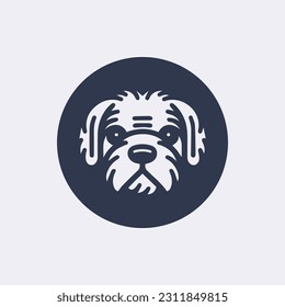 Dog head hand drawn silhouette vector icon