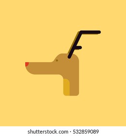 dog head with horns Vector illustration Christmas deer horns on dog