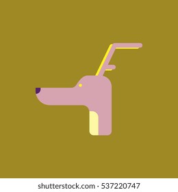 dog head with horns Vector illustration Christmas deer horns on dog