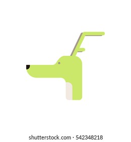 dog head with horns Vector illustration Christmas deer horns on dog