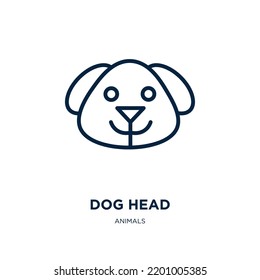 dog head icon from animals collection. Thin linear dog head, cute, domestic outline icon isolated on white background. Line vector dog head sign, symbol for web and mobile