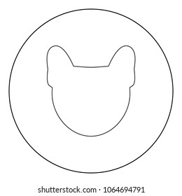 Dog head icon black color in circle