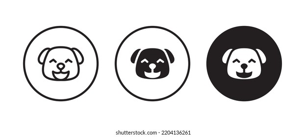 Dog head icon, dog button, vector, sign, symbol, logo, illustration, editable stroke, design style isolated on white linear pictogram