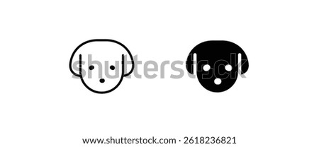 Dog head icon, dog button, vector, sign, symbol, logo, illustration, editable stroke, flat design style isolated on white linear pictogram