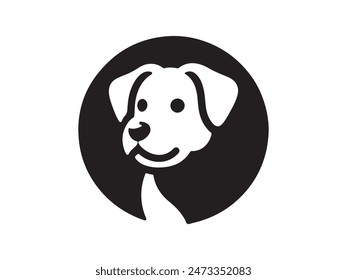 Dog head icon. Cartoon dog face. Vector illustration. Silhouette simple. Animal design template.