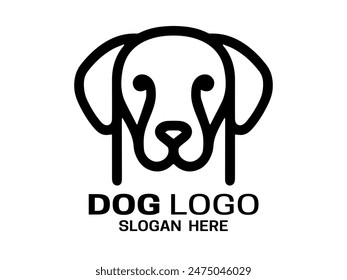 
Dog head icon. Cartoon dog face. Vector illustration. Silhouette simple. Animal Logotype concept.Logo design template.