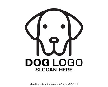 
Dog head icon. Cartoon dog face. Vector illustration. Silhouette simple. Animal Logotype concept.Logo design template.