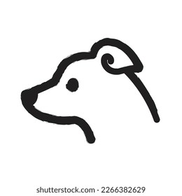 Dog head icon design isolated on white background. 