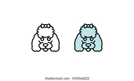 Dog head icon, dog face sign, dog face icon in line art, Vector graphics.