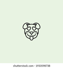 Dog head icon, dog face sign, dog face icon in line art, Vector graphics.