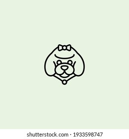 Dog head icon, dog face sign, dog face icon in line art, Vector graphics.