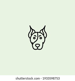 Dog head icon, dog face sign, dog face icon in line art, Vector graphics.