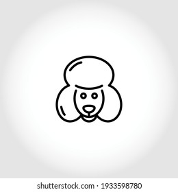 Dog head icon, dog face sign, dog face icon in line art, Vector graphics.