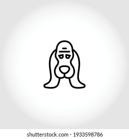 Dog head icon, dog face sign, dog face icon in line art, Vector graphics.