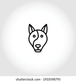 Dog head icon, dog face sign, dog face icon in line art, Vector graphics.