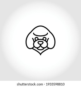 Dog head icon, dog face sign, dog face icon in line art, Vector graphics.