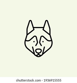 Dog head icon, dog face sign, dog face icon in line art, Vector graphics.