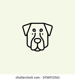 Dog head icon, dog face sign, dog face icon in line art, Vector graphics.