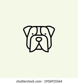 Dog head icon, dog face sign, dog face icon in line art, Vector graphics.