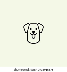 Dog head icon, dog face sign, dog face icon in line art, Vector graphics.