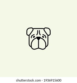 Dog head icon, dog face sign, dog face icon in line art, Vector graphics.