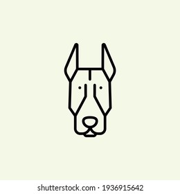 Dog head icon, dog face sign, dog face icon in line art, Vector graphics.