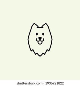 Dog head icon, dog face sign, dog face icon in line art, Vector graphics.
