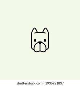 Dog head icon, dog face sign, dog face icon in line art, Vector graphics.