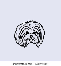 Dog head icon, dog face sign, dog face icon in line art, Vector graphics.