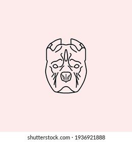 Dog head icon, dog face sign, dog face icon in line art, Vector graphics.