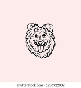 Dog head icon, dog face sign, dog face icon in line art, Vector graphics.