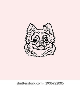 Dog head icon, dog face sign, dog face icon in line art, Vector graphics.