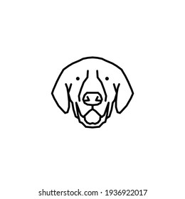 Dog head icon, dog face sign, dog face icon in line art, Vector graphics.